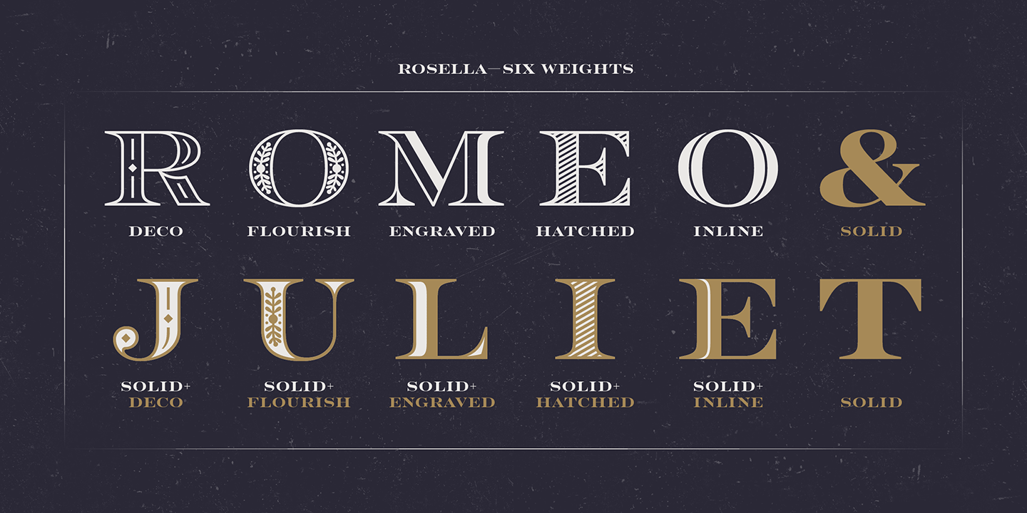 Beispiel einer Rosella Deco-Schriftart